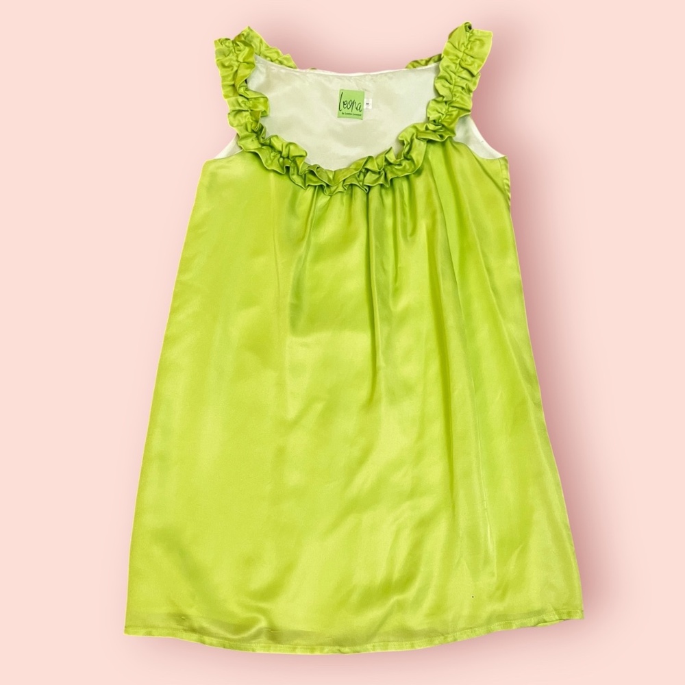 Leona Vibrant Lime Green Mini Tank Dress